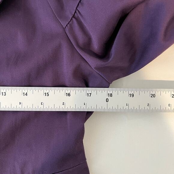 Elle Snap Front Peplum Jacket Women's S Purple Plum 3/4 Sleeve Peter Pan Collar - Picture 8 of 12